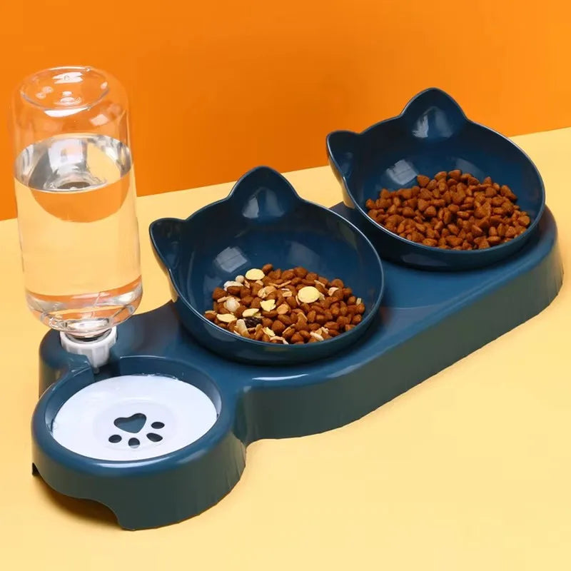 2‑in‑1 Futterstation mit Wasserspender
