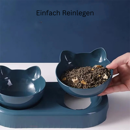 2‑in‑1 Futterstation mit Wasserspender